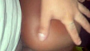 petite teen rides big black cock reverse cowgirl creampie shaking