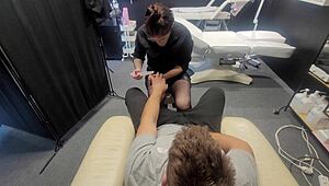 i went for manicure but hot manicurist grabs my dick for sloppy blowjob and face fuck 😏👅