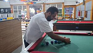 she lost pool game but won big cock creampie pounding in her wet pussy quickie