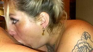 Blonde Slut Deepthroats Girlfriend's Friend Huge Cock Fully