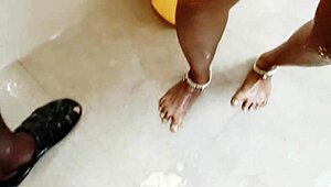 indian couple bangs doggy in bathroom with dirty telugu talk 🔥💦