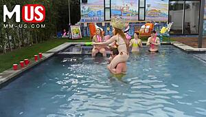 Jerkaoke Turns Summer Game into Bent-Over Doggystyle Orgy Madness with Madison Morgan and Rosalyn Sphinx