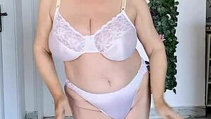 Busty Granny Delights In Dance Wearing Sexy Lingerie Moves