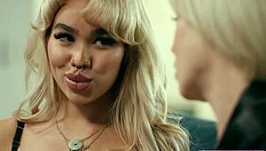 Stepmommy Craves Stepdaughter's Spread Pussy For Lick