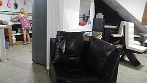 Step-mom begs for water, gets tongue in pussy