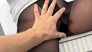 Mature Milf Pantyhose Audition Features Blonde Sucking Cock Deep Before Facial Cumshot