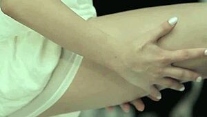 that petite teen angel spreads wide fingering her tight pussy with dildo deep