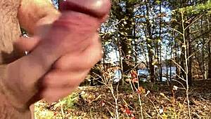 clitlicker662 updates her forest flashing solo with sloppy clit licking