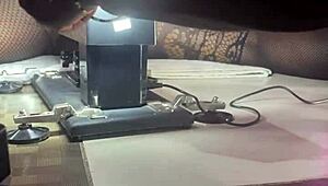 Hey slut milf this pussy machine fucks your squirting whore hole nonstop!