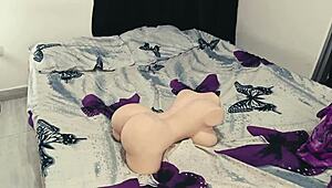 StepMom Catches Stepson Jerking Fuck Doll and Grabs His Throbbing Penis!