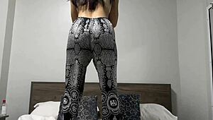 Nice fine curvy asian teen girlfriend ass pov workout in thong panties student view