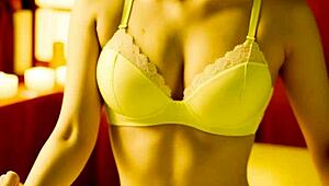 the blindfolded asian beauty strips lingerie during steamy massage