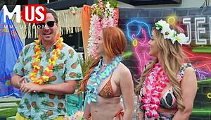 Jerkaoke Turns Summer Game into Bent-Over Doggystyle Orgy Madness with Madison Morgan and Rosalyn Sphinx