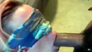 Open wide for this sloppy blindfolded face fuck milf