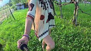 i undress slowly walking naked through nature showing my juicy narrow ass and cameltoe