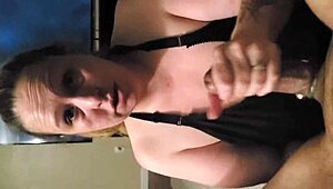 Curvy blonde wife dirty talks while deepthroating hubby's cock to cum explosion!