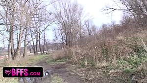 skinny blonde teen best friends rip clothes for young fucking on road trip