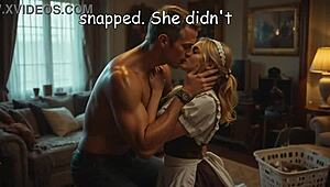 the lonely 50-year-old boss man craves his young blonde maid's tight body in forbidden romance