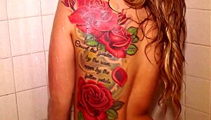 wanna watch this blonde milf squirt fucking her wet pussy with dildo in shower lingerie as mother-in-law?