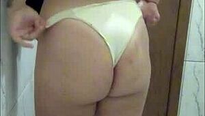 latina milf plays huge tits ass in shower masturbating wildly