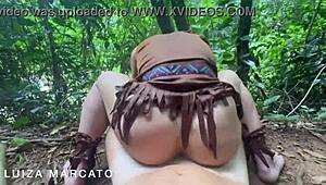 Native Latina Gags on Cock Before Woods Doggystyle Pounding and Cumshot