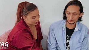 Horny Colombian cousin slut begs fat cock pounding while husband away