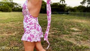 i strip and flash my big tits outside the hotel