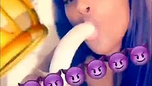 banana turns into throbbing cock for butta's sloppy deepthroat blowjob skills