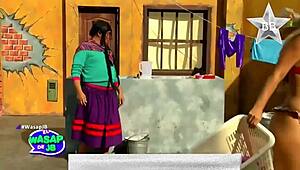 sexy peruvian latina gabriela serpa strips from bikini in hot tease