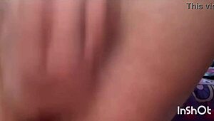 Amateur wife squirts dripping juices on webcam shoving huge dildo in shaved pussy.