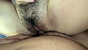 dude scores lucky creampie fuck with his chubby latina cuñada's juicy hairy pussy