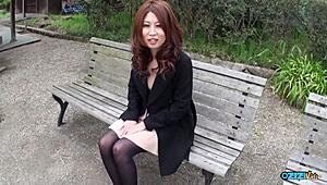 damn this sexy asian bitch fingers her tight pussy on the sofa good