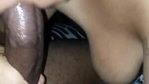 mimi's lips tease my throbbing monster bbc before she swallows every drop of cum