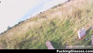 Fucking Glasses Beach Teen 18+ Coed Grabs Casual Sex Cumshot in Mall Shop Hardcore Blowjob!