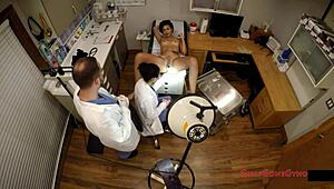 i'm the brunette nurse in latex gloves givin patient humiliation spreadin ass n tits