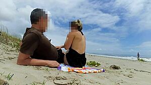 Stranger milf's big natural tits jiggle in public outdoor cowgirl anal fail blooper close-up