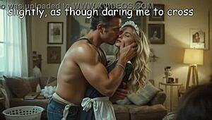 the lonely 50-year-old boss man craves his young blonde maid's tight body in forbidden romance