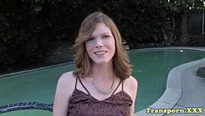 Amateur Shemale Tgirl Jerks Monster Cock and Fingers Tight Ass Outdoor Crossdressing Solo