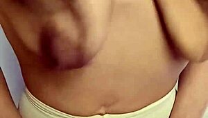 Show off those saggy natural big tits after losing the bet!