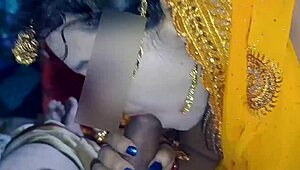 इंडियन ब्राइड पति को डर्टी बेडरूम क्रीमपाई बातों से तड़पाती