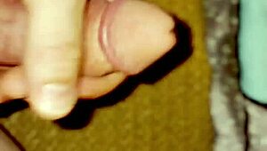 Watch my huge cock get rock hard up close in solo homemade pov jerk
