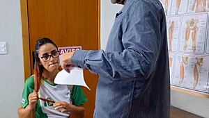 school director punishes naughty student with rough game play