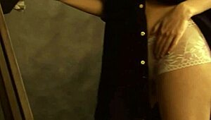 what hides beneath her lingerie before panties drop on that perfect shaved pussy close-up?