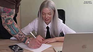 Tutor Pounds Young Student in Rough Doggystyle