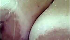 latina milf plays huge tits ass in shower masturbating wildly