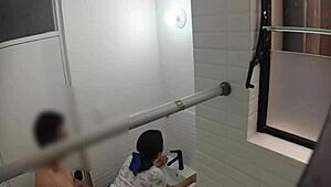 Bent Over BATHROOM Fuck SPYING On Cute College TEEN Riding Lover DOGGYSTYLE