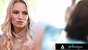 Hey hubby, watch your busty milf wife rachael cavalli get her face buried in babysitter's wet pussy!