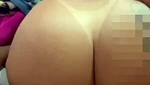 Brazilian Wife's Big Ass Gaped First Time Anal Fuck