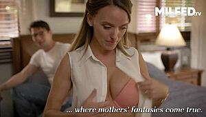 Step Mom's Tits And Face Drowned In My Thick Explosive Cum Blast