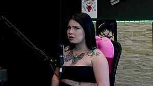 morena tatuada shows huge natural tits in never have i ever game licks friend's clit after sex talk on sheer red